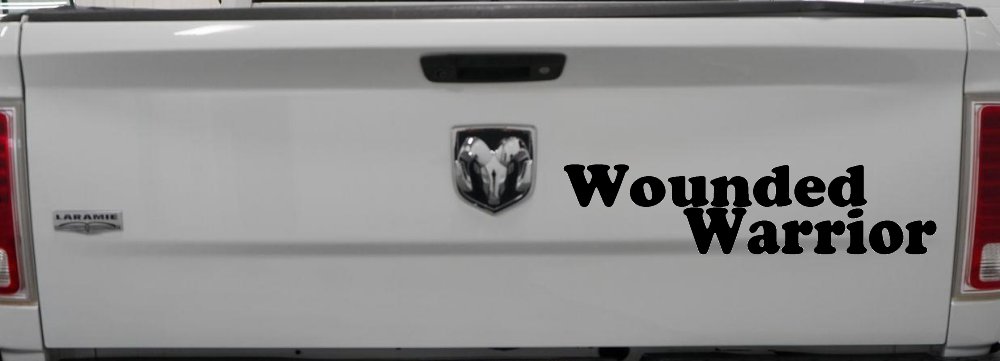 Wounded Warrior Military Car or Truck Window Decal Sticker (Black)