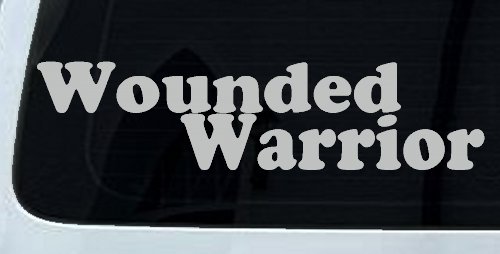 Wounded Warrior Military Car or Truck Window Decal Sticker (Light Gray)