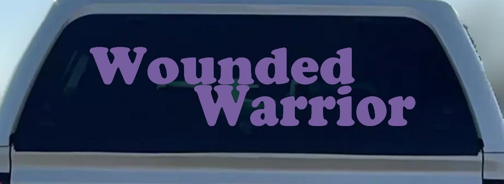 Wounded Warrior Military Car or Truck Window Decal Sticker (Purple)