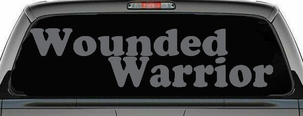 Wounded Warrior Military Car or Truck Window Decal Sticker (Silver)