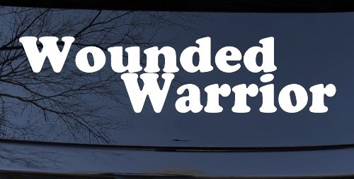 Wounded Warrior Military Car or Truck Window Decal Sticker (White)