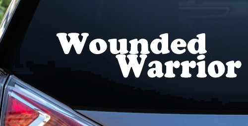 Wounded Warrior Military Car or Truck Window Decal Sticker (White)