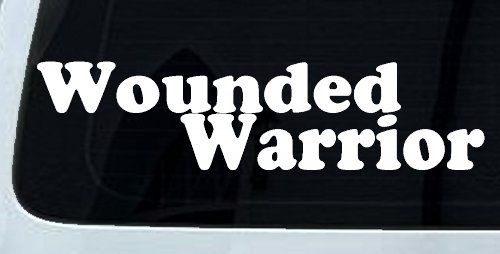 Wounded Warrior Military Car or Truck Window Decal Sticker (White)