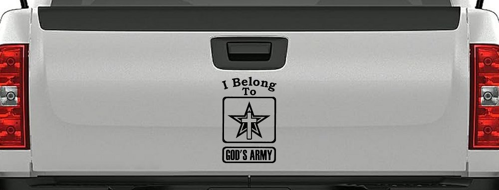 I Belong To Gods Army Christian Car or Truck Window Vinyl Decal Sticker (Black)