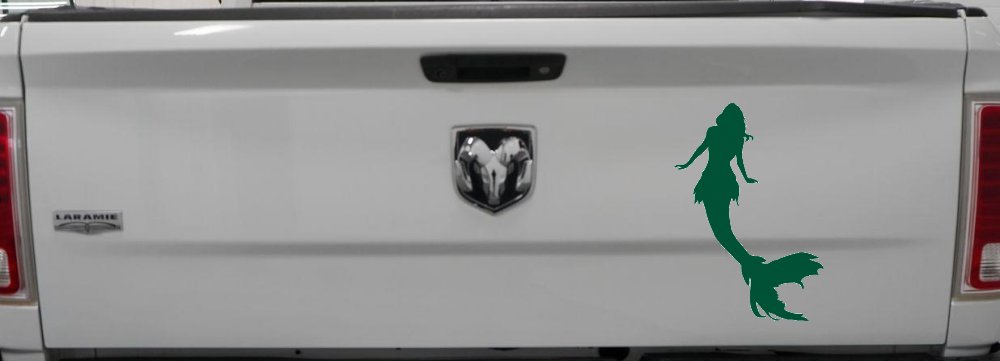 Mermaid Car or Truck Window Decal Sticker (Dark Green)