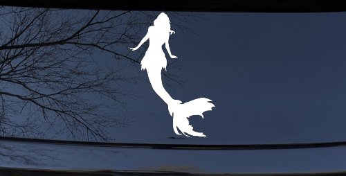 Mermaid Car or Truck Window Decal Sticker (White)