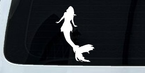 Mermaid Car or Truck Window Decal Sticker (White)