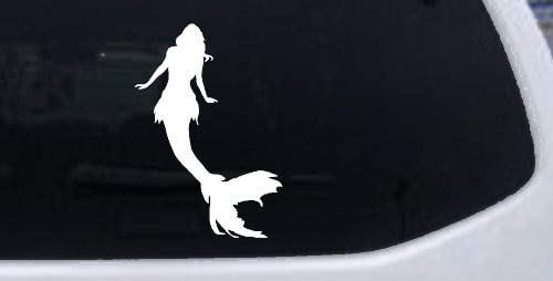 Mermaid Car or Truck Window Decal Sticker (White)