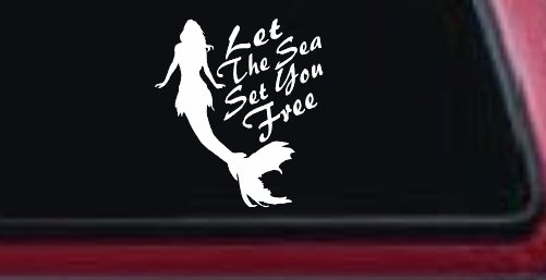 Let The Sea Set You Free Mermaid Car or Truck Window Decal Sticker