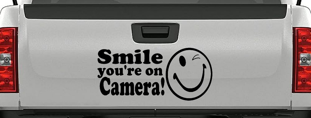 Smile You're On Camera Store Window Lettering Car or Truck Window Decal Sticker