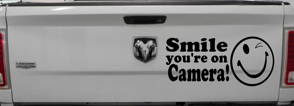 Smile You're On Camera Store Window Lettering Car or Truck Window Decal Sticker