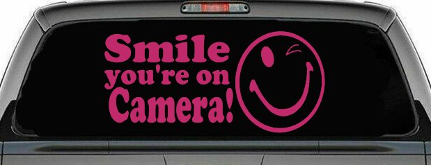Smile You're On Camera Store Window Lettering Car or Truck Window Decal Sticker
