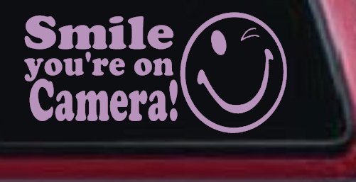 Smile You're On Camera Store Window Lettering Car or Truck Window Decal Sticker