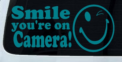 Smile You're On Camera Store Window Lettering Car or Truck Window Decal Sticker