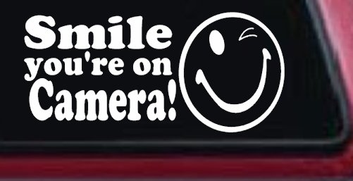Smile You're On Camera Store Window Lettering Car or Truck Window Decal Sticker