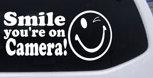 Smile You're On Camera Store Window Lettering Car or Truck Window Decal Sticker