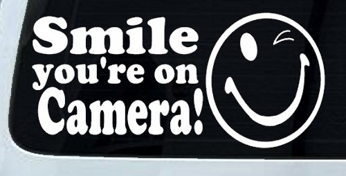 Smile You're On Camera Store Window Lettering Car or Truck Window Decal Sticker