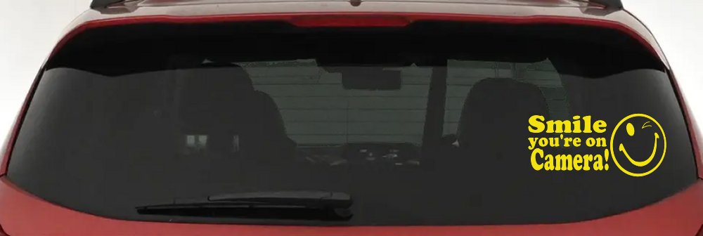 Smile You're On Camera Store Window Lettering Car or Truck Window Decal Sticker