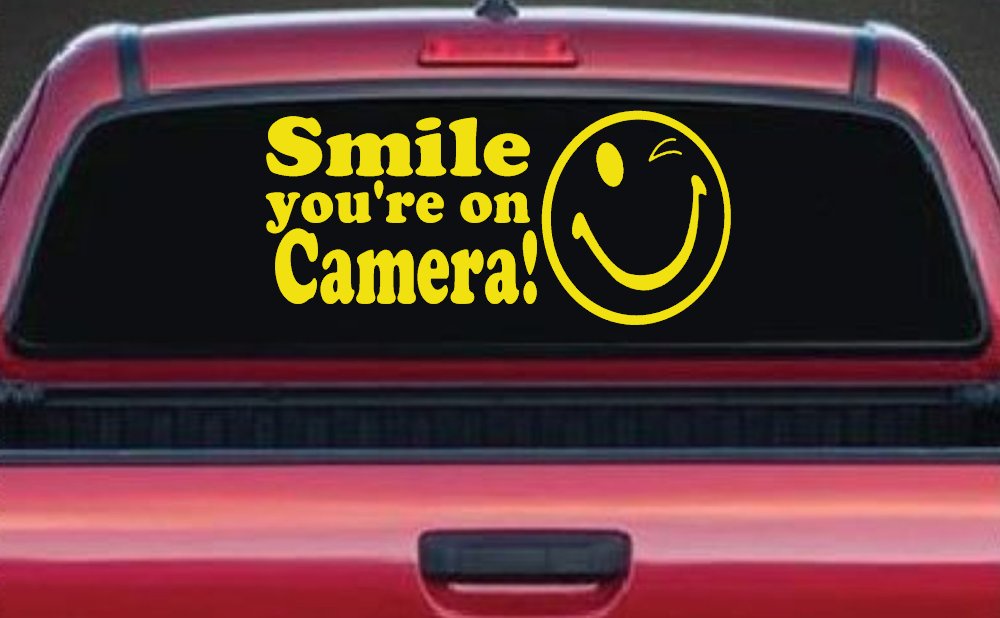 Smile You're On Camera Store Window Lettering Car or Truck Window Decal Sticker