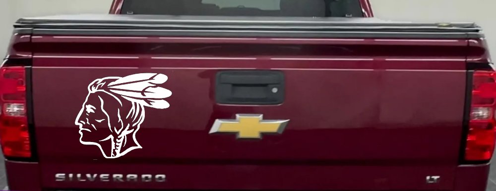 Native American Indian Head Western Car or Truck Window Decal Sticker