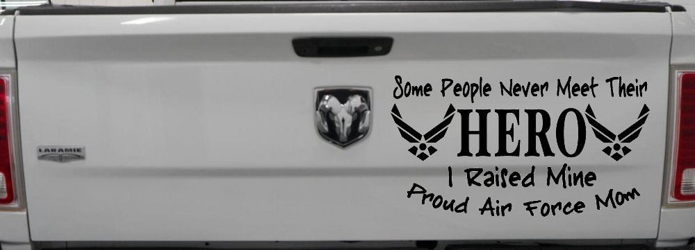 Some People Never Meet Their Hero I Raised Mine Proud Air Force Mom Military Car or Truck Window Decal Sticker (Black)