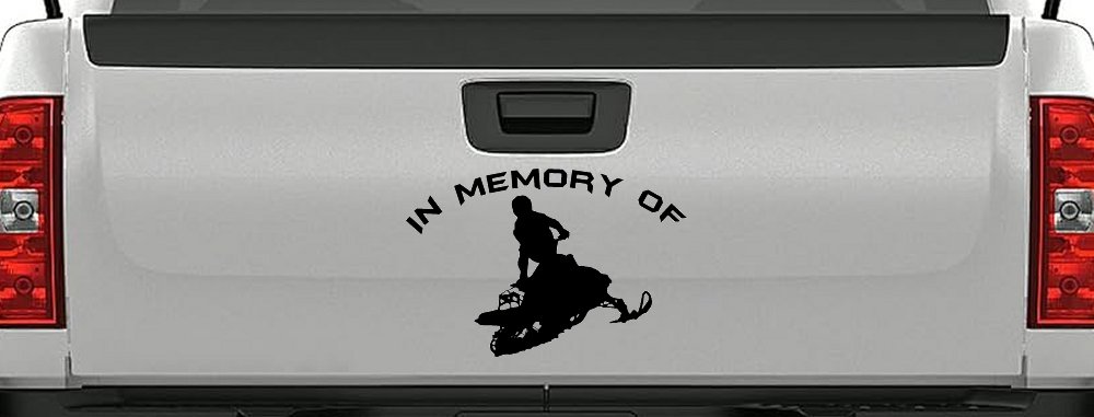 In Memory Of Snowmobile Moto Sports Car or Truck Window Decal Sticker (Black)