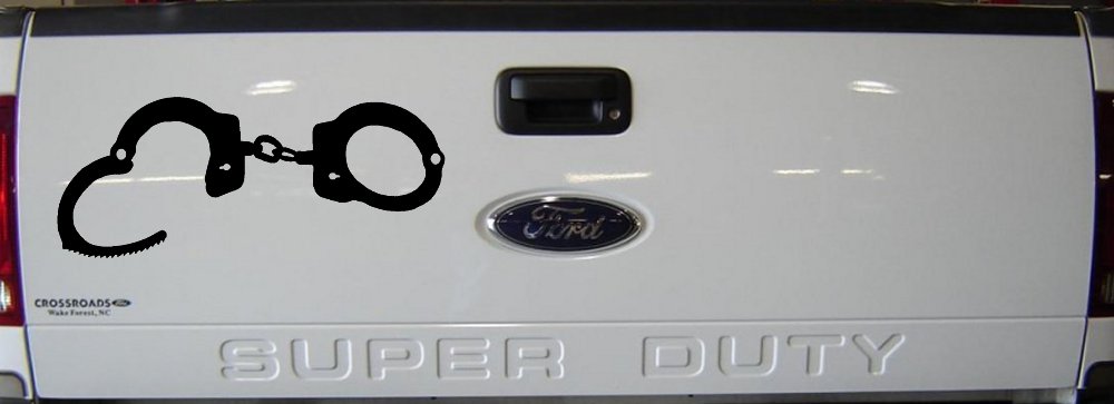 Handcuffs Car or Truck Window Decal Sticker (Black)