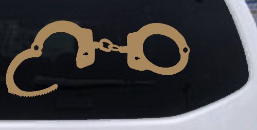 Handcuffs Car or Truck Window Decal Sticker (Light Brown)