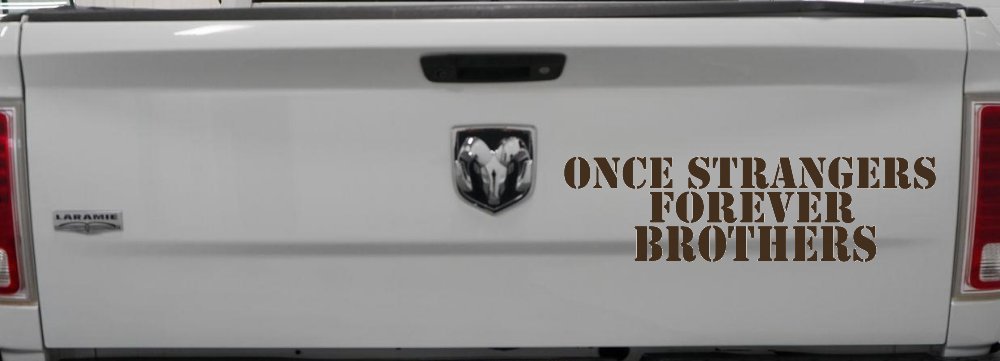 Once Strangers Forever Brothers Military Car or Truck Window Decal Sticker (Brown)