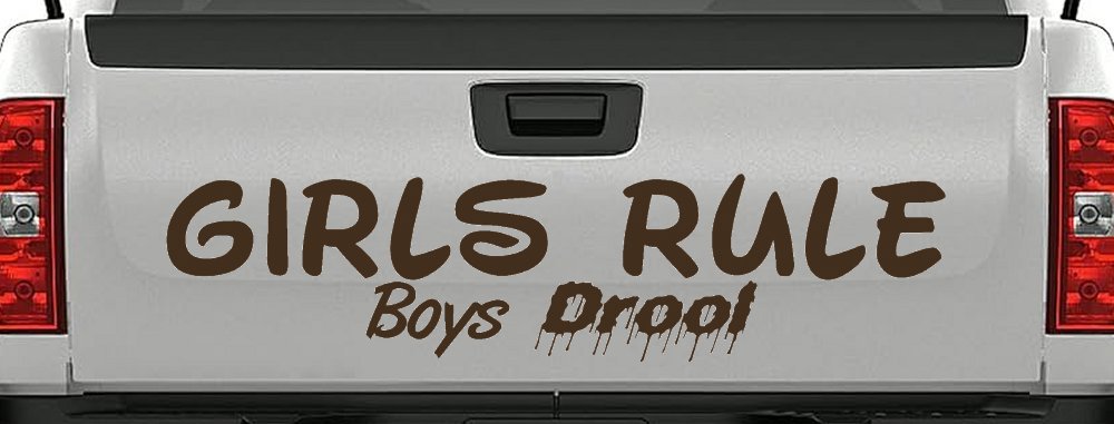 Girls Rule Boys Drool Funny Car or Truck Window Decal Sticker
