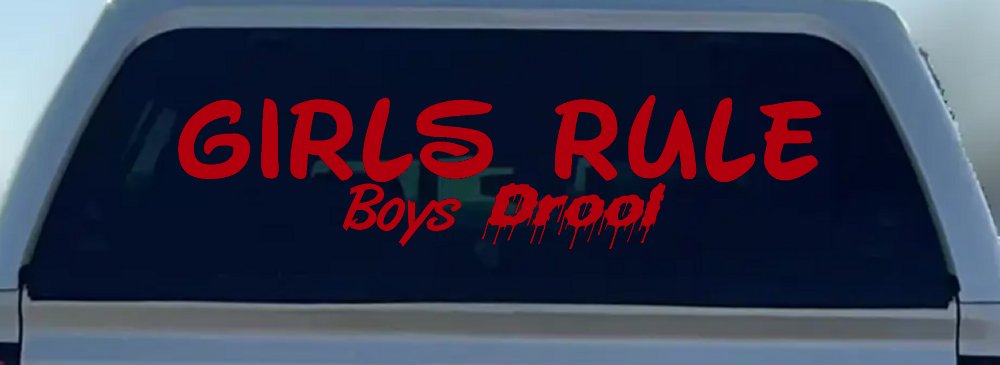 Girls Rule Boys Drool Funny Car or Truck Window Decal Sticker