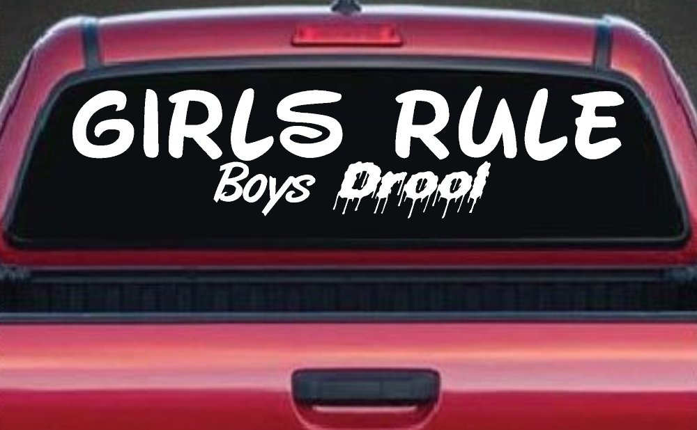 Girls Rule Boys Drool Funny Car or Truck Window Decal Sticker