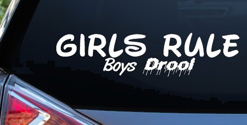 Girls Rule Boys Drool Funny Car or Truck Window Decal Sticker