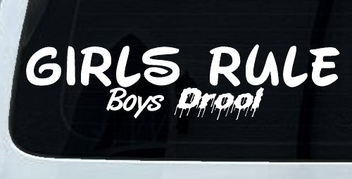 Girls Rule Boys Drool Funny Car or Truck Window Decal Sticker