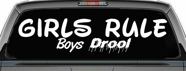 Girls Rule Boys Drool Funny Car or Truck Window Decal Sticker