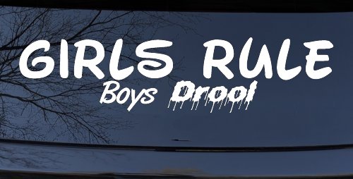 Girls Rule Boys Drool Funny Car or Truck Window Decal Sticker