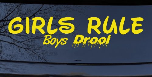 Girls Rule Boys Drool Funny Car or Truck Window Decal Sticker