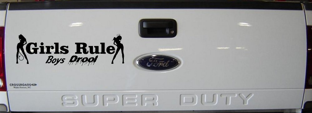 Girls Rule Boys Drool Good and Bad Girls Car or Truck Window Decal Sticker