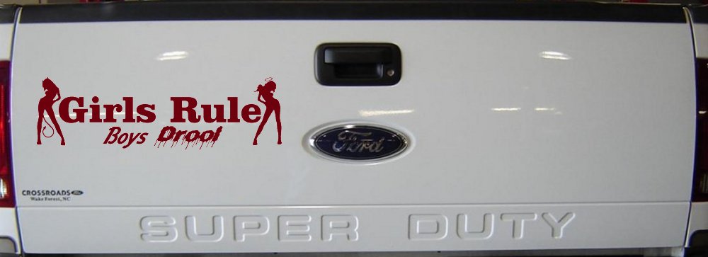 Girls Rule Boys Drool Good and Bad Girls Car or Truck Window Decal Sticker