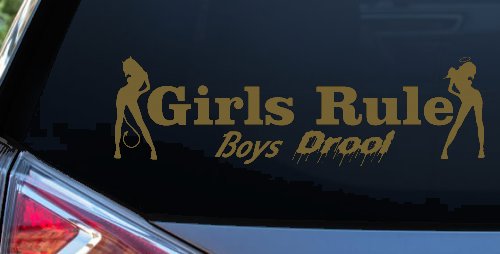 Girls Rule Boys Drool Good and Bad Girls Car or Truck Window Decal Sticker
