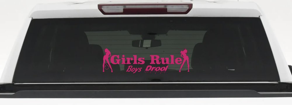 Girls Rule Boys Drool Good and Bad Girls Car or Truck Window Decal Sticker