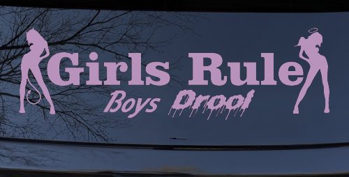 Girls Rule Boys Drool Good and Bad Girls Car or Truck Window Decal Sticker