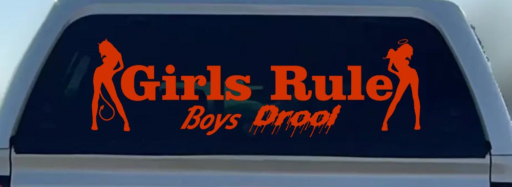 Girls Rule Boys Drool Good and Bad Girls Car or Truck Window Decal Sticker