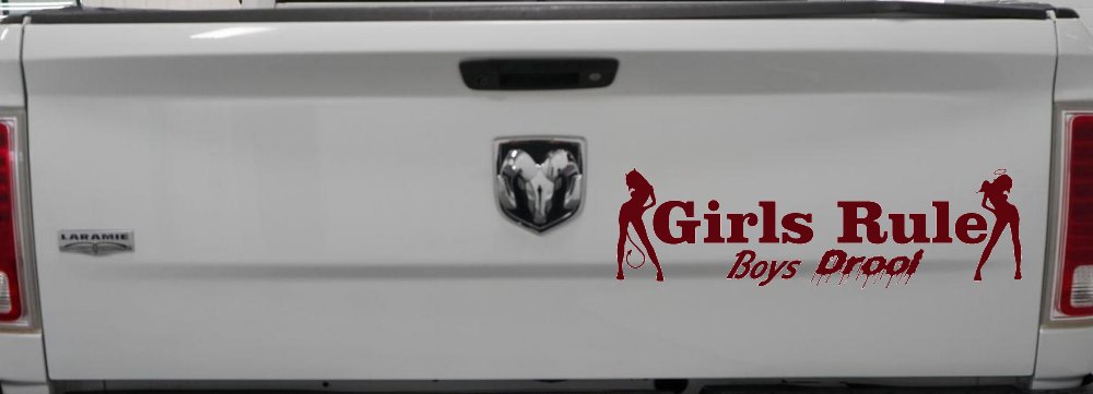 Girls Rule Boys Drool Good and Bad Girls Car or Truck Window Decal Sticker