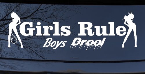 Girls Rule Boys Drool Good and Bad Girls Car or Truck Window Decal Sticker