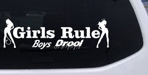 Girls Rule Boys Drool Good and Bad Girls Car or Truck Window Decal Sticker