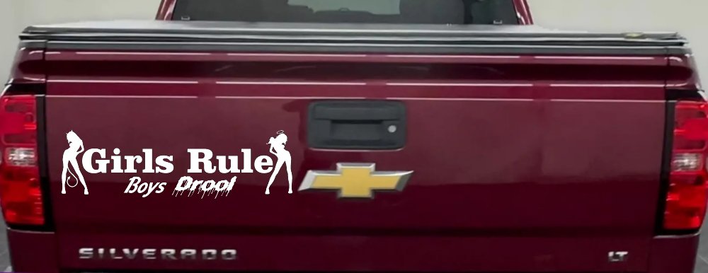 Girls Rule Boys Drool Good and Bad Girls Car or Truck Window Decal Sticker