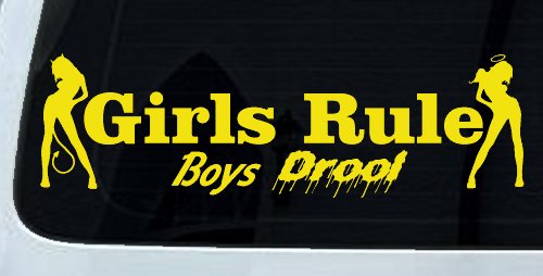 Girls Rule Boys Drool Good and Bad Girls Car or Truck Window Decal Sticker