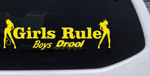 Girls Rule Boys Drool Good and Bad Girls Car or Truck Window Decal Sticker