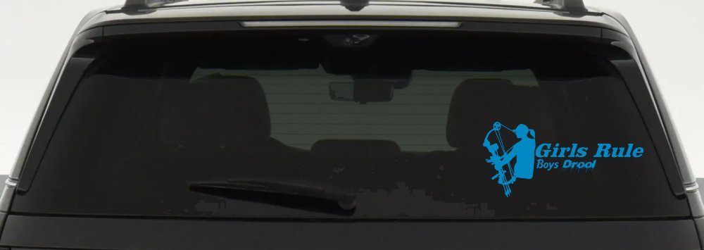Girls Rule Boys Drool Bow Girl Car or Truck Window Decal Sticker